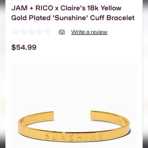 2/$25 SALE 🦄 JAM + RICO x Claire's 18kt Gold Plated Bracelet SUNSHINE Cuff